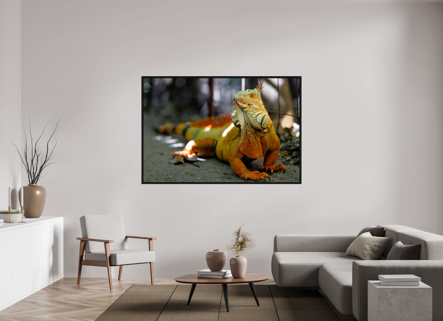 180 x 120 cm, Floater Frame Green Iguana