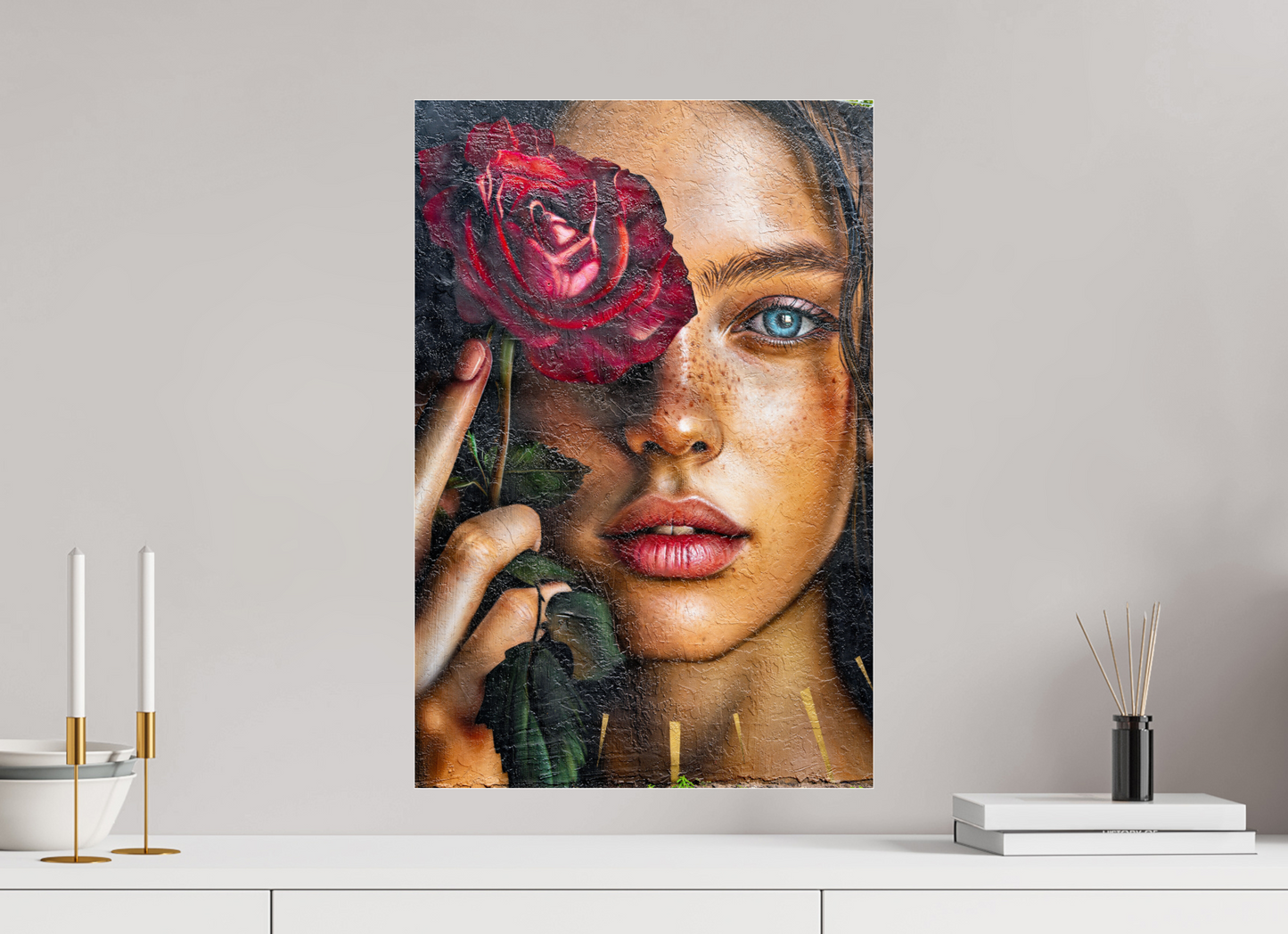40 x 60 cm, Verre acrylique Kiss from a rose