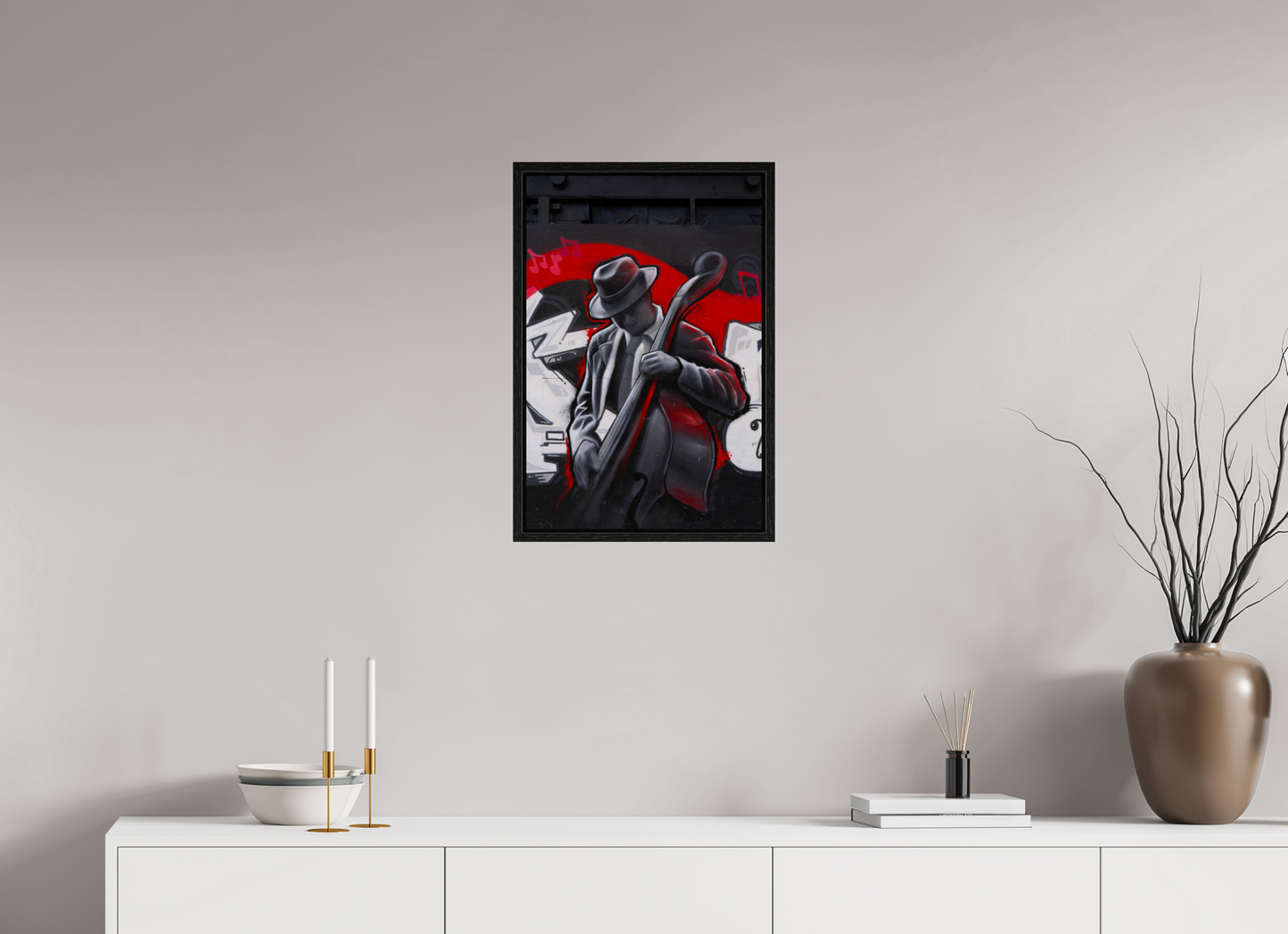 40 x 60 cm, Cadre bois Jazz in San Francisco