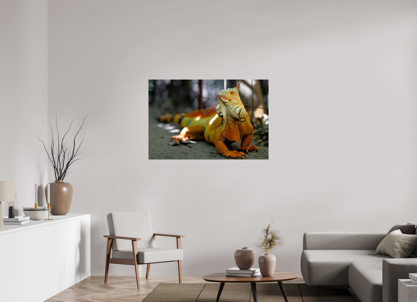 120 x 80 cm, Photo Print Under Acrylic Glass Green Iguana