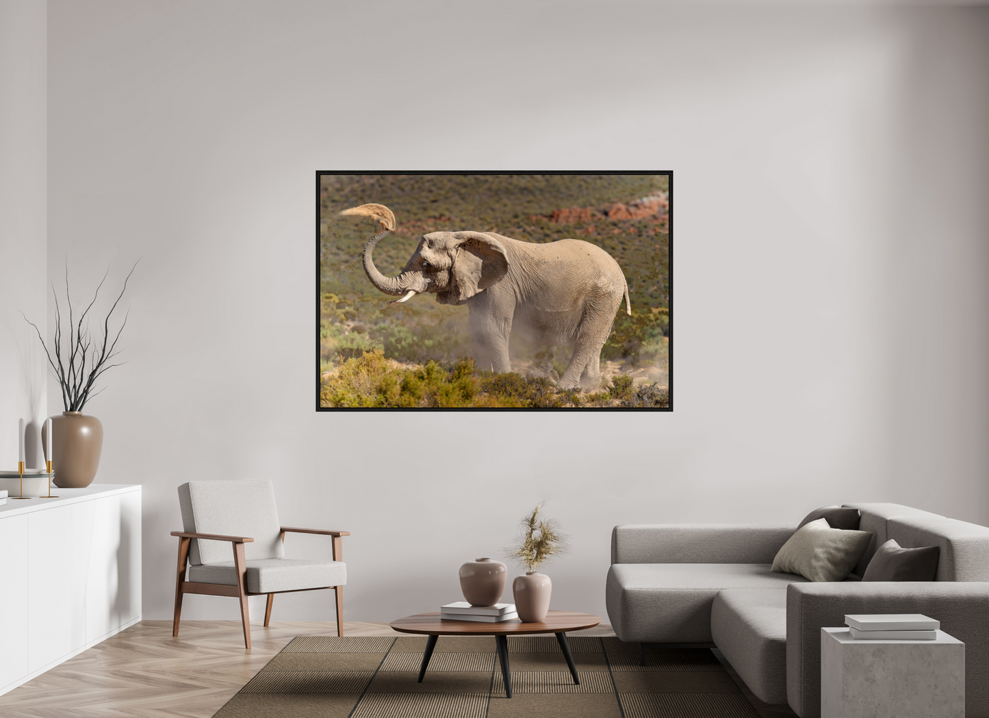 180 x 120 cm, Cadre bois Dust and Elephant