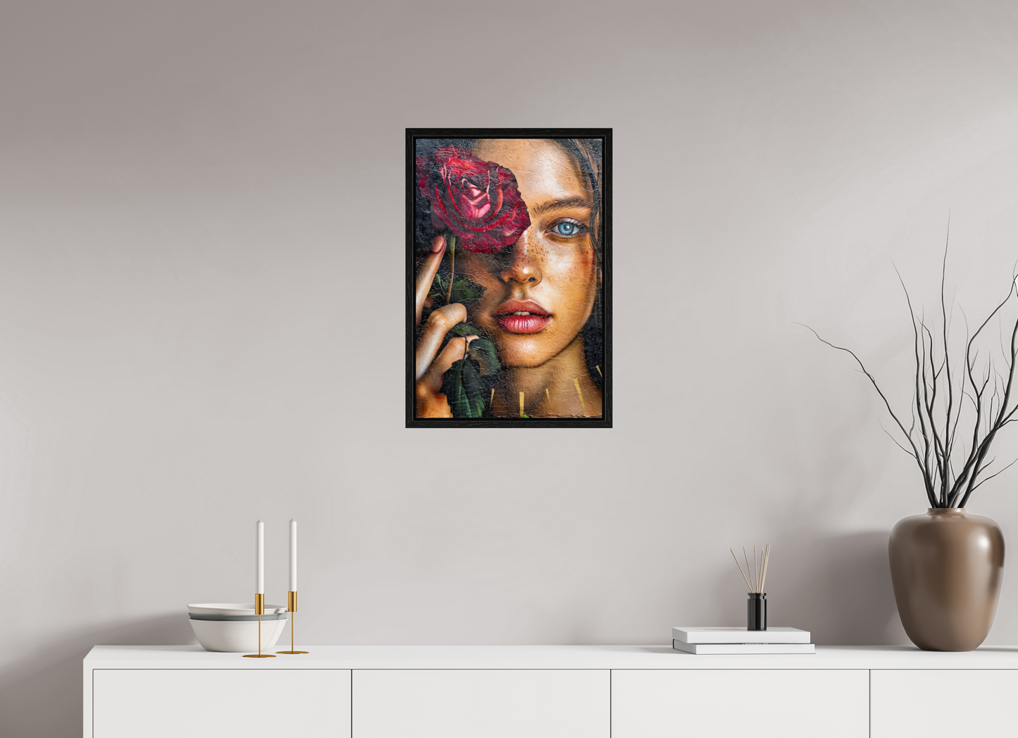 40 x 60 cm, Cadre bois Kiss from a rose