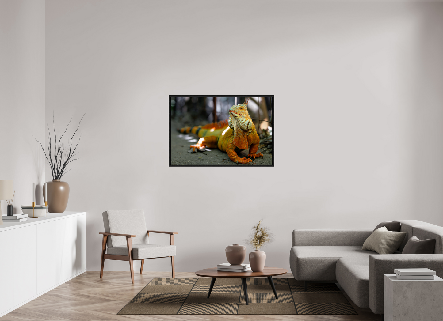 120 x 80 cm, Floater Frame Green Iguana