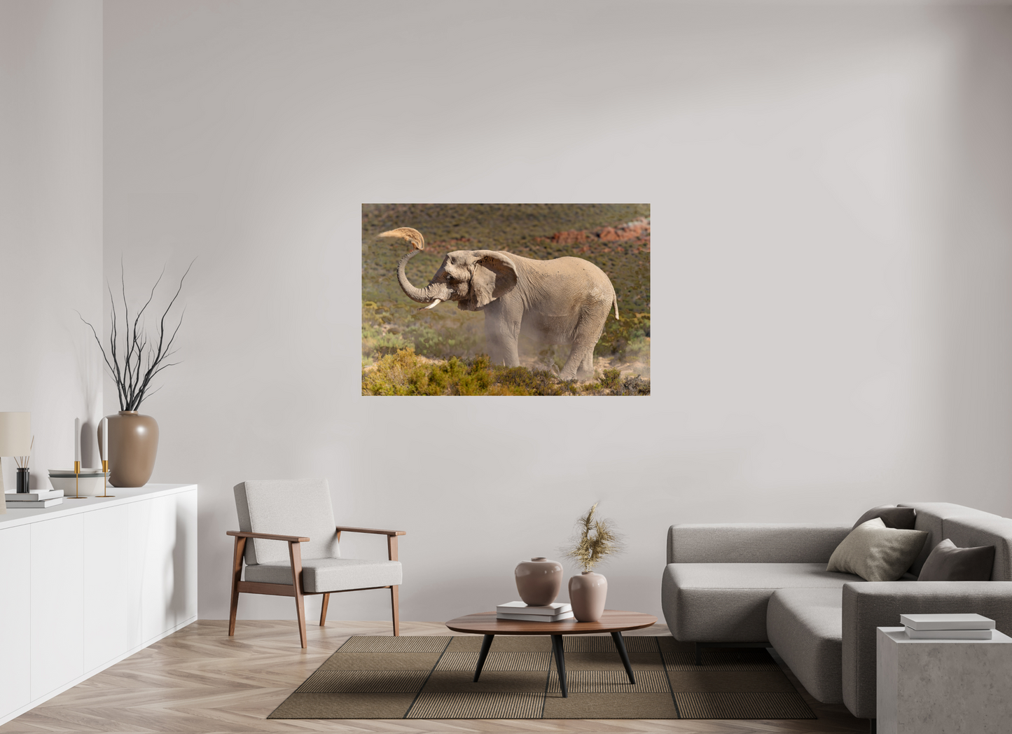 150 x 100 cm, Verre acrylique Dust and Elephant