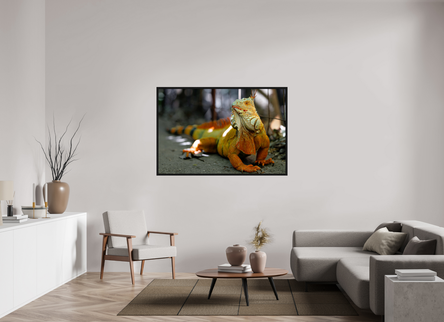 150 x 100 cm, Floater Frame Green Iguana