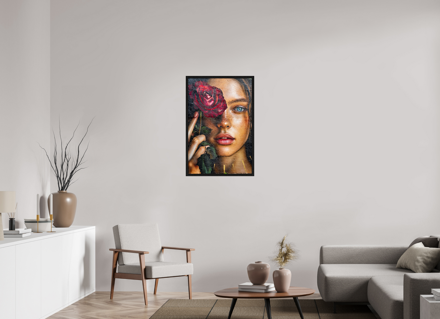 60 x 90 cm, Cadre bois Kiss from a rose
